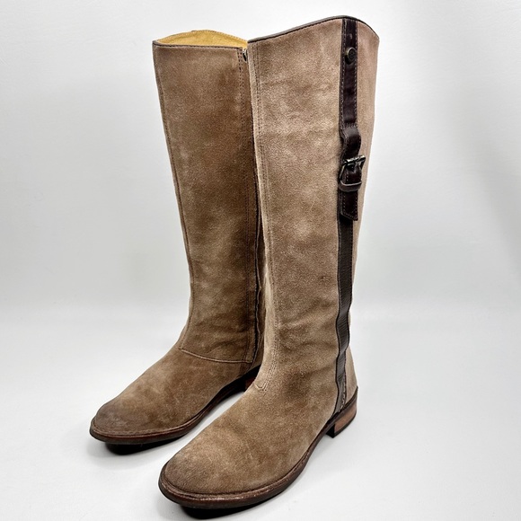 Bussola Sevilla Taupe Tall Leather Suede Riding Boots SZ 36 - Picture 3 of 10